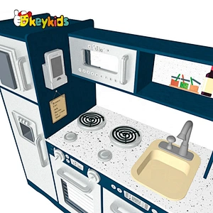 New design interactive play wooden toy kitchen set with real water W10C624
