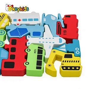 2021 Hot selling car shape wooden block puzzle game for kids W14A250