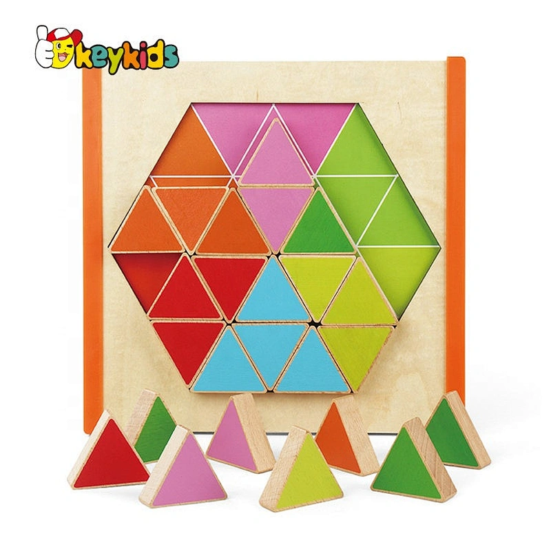 Most popular geometric wooden early learning jigsaws for kids W12F036