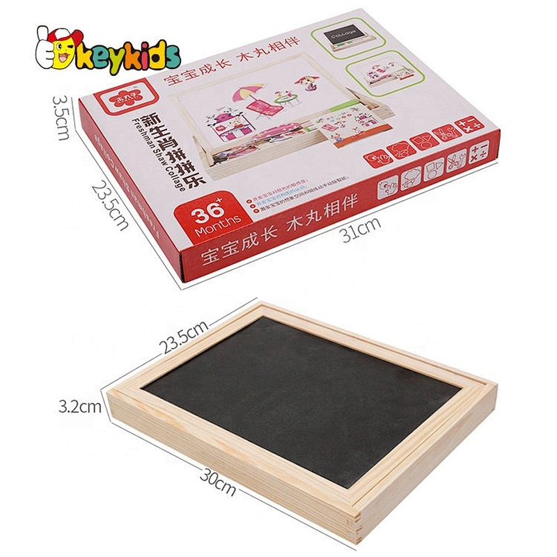 2021 New released educational wooden magnetic drawing board for children W12B133