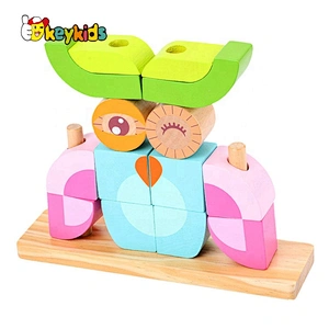 2020 New arrival educational wooden animal shape blocks for kids W13D269
