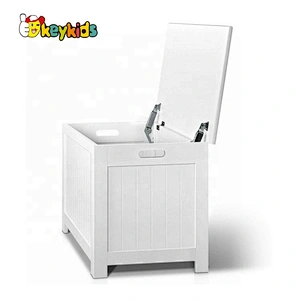 High quality small wooden white toy chest for kids W08C278