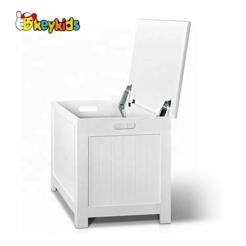 High quality small wooden white toy chest for kids W08C278