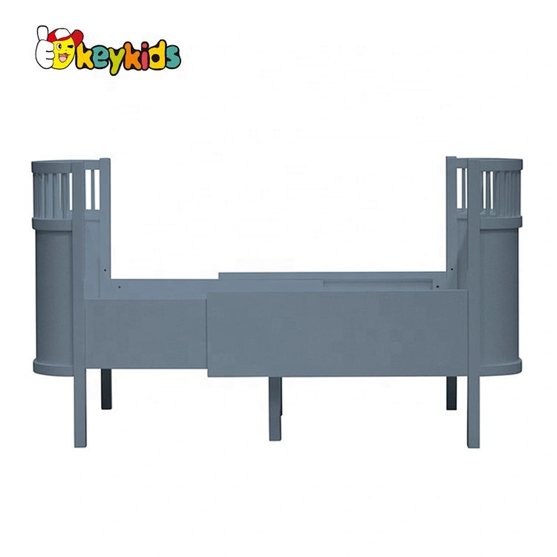 high quality grey wooden newborn crib with changing table W08E030