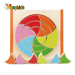 Most popular geometric wooden early learning jigsaws for kids W12F036