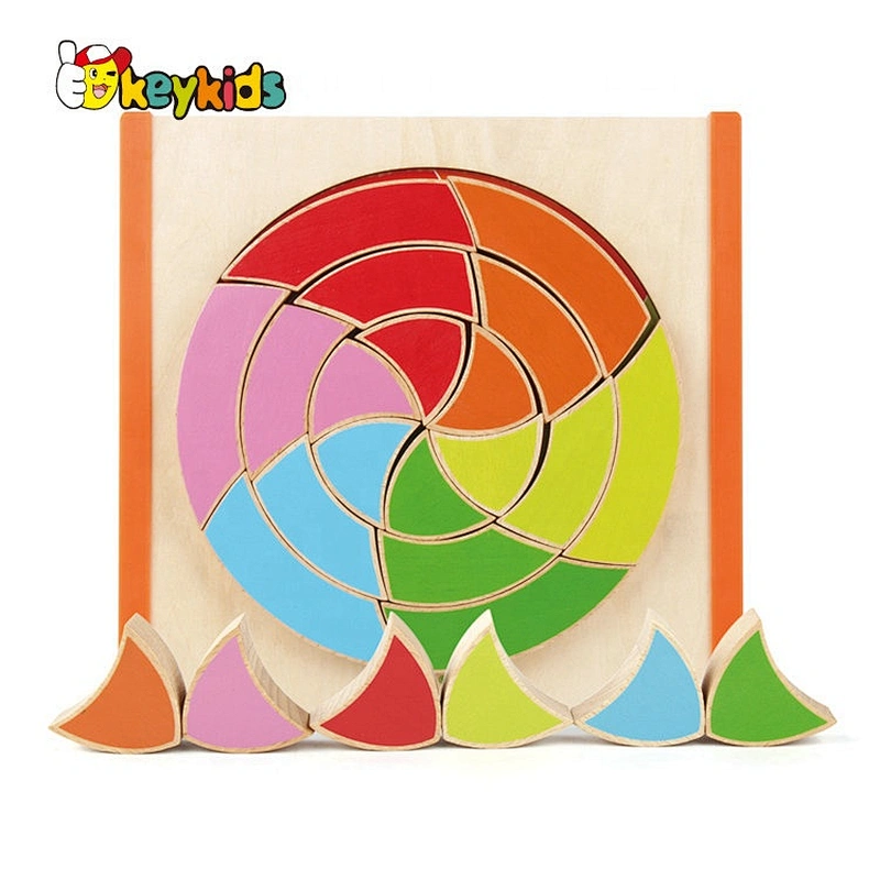 Most popular geometric wooden early learning jigsaws for kids W12F036