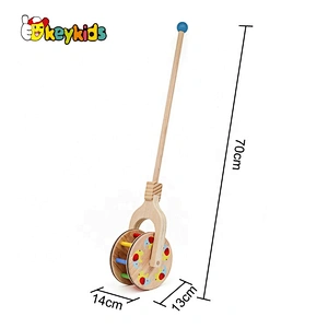 2019 Top sale baby pull along wooden toy wheels for wholesale W05A016