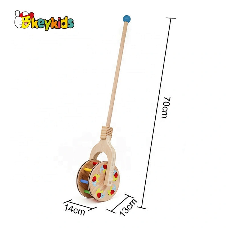 2019 Top sale baby pull along wooden toy wheels for wholesale W05A016