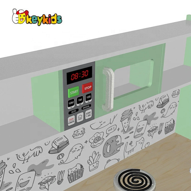 New design interactive water function wooden toy kitchen set for kids W10C635B