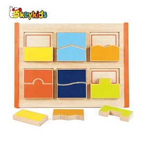 Top fashion educational DIY wooden star puzzle for chidren W12F054
