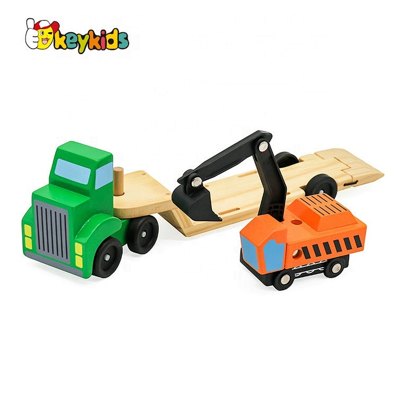 2019 New fashion educational wooden fire engine truck toy for kids W04A419