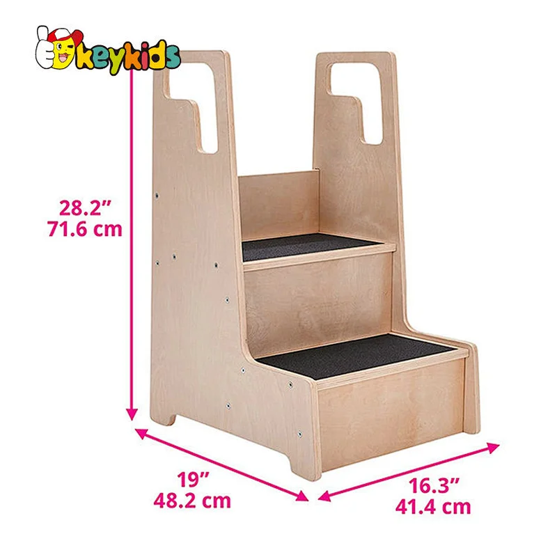 2021 New ariived wooden kids step stool for wholesale W08G307