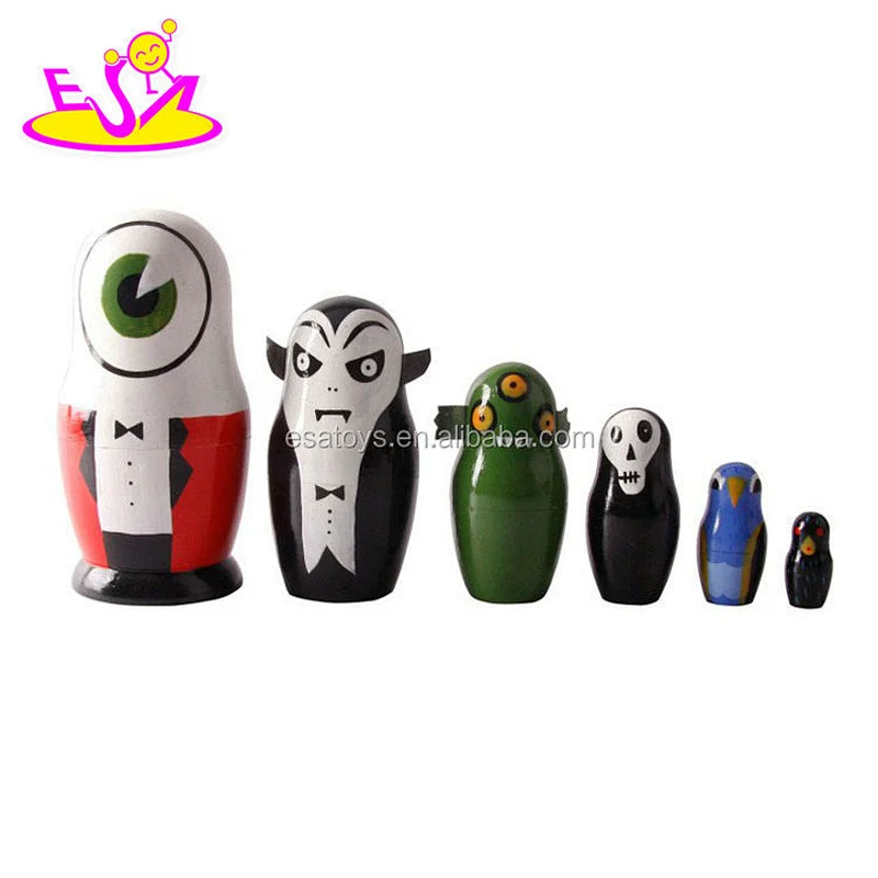 Customize wood crafts wooden Russian nesting dolls with high quality W06D084