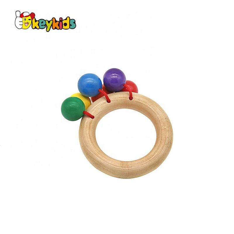 Cusomize sensory toys wood rattle teether toys for Infant Babies W08K306