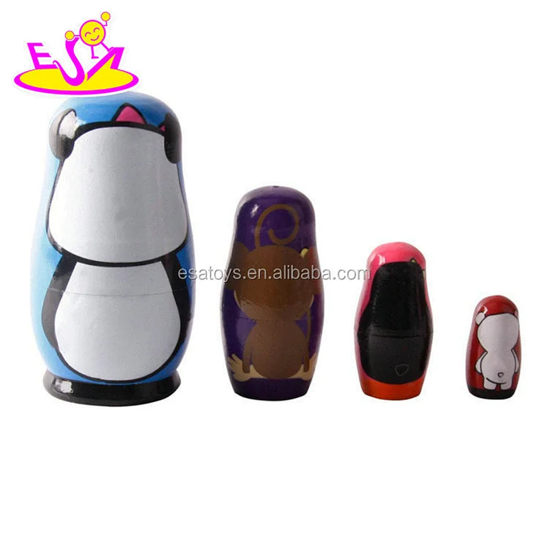 Customize wood crafts wooden Russian nesting dolls with high quality W06D084