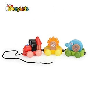2019 Top Fashion Pull Along Small Wooden Train Set For Kids W05B183