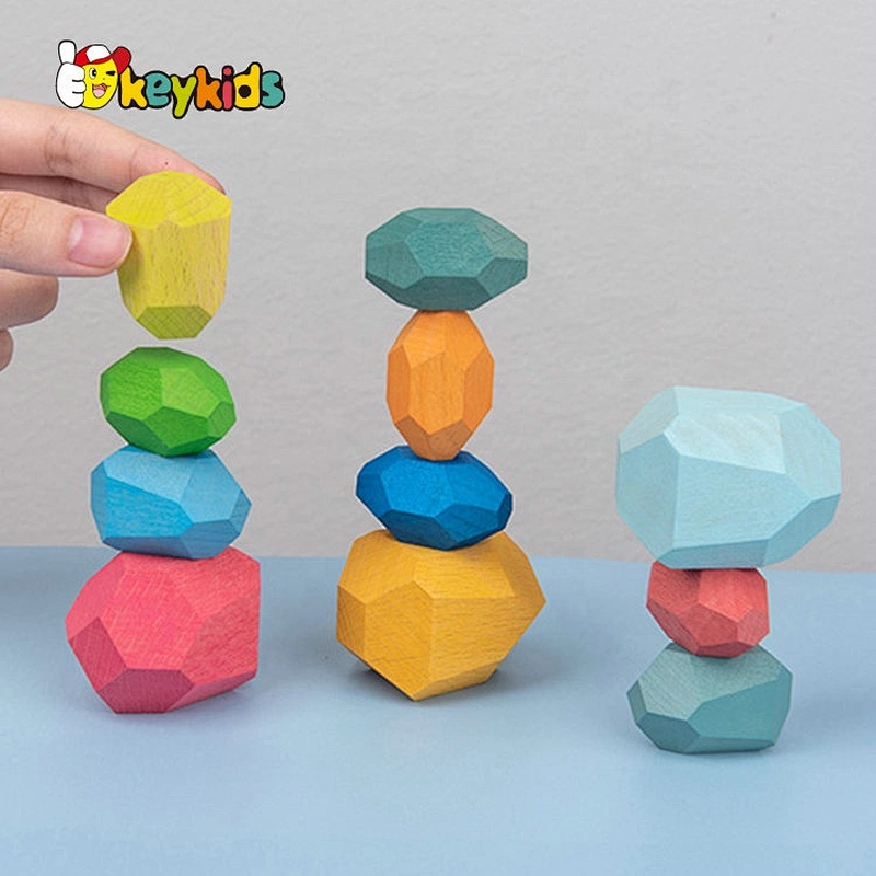Customize 20PCS wooden stone building blocks toy for children W13D301