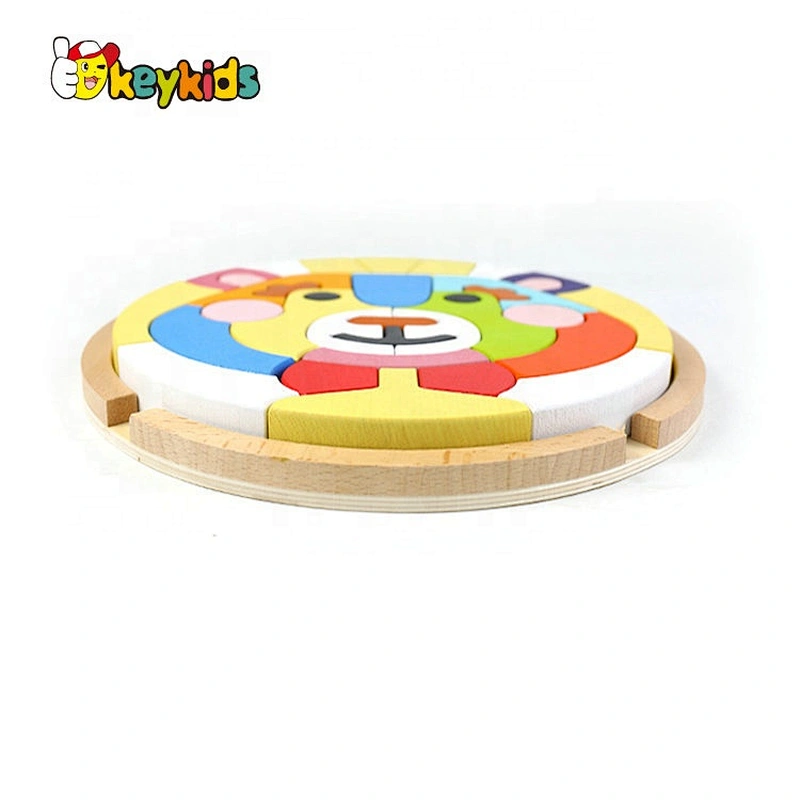 2021 Customize colorful educational wood block puzzle game for toddlers W14A259