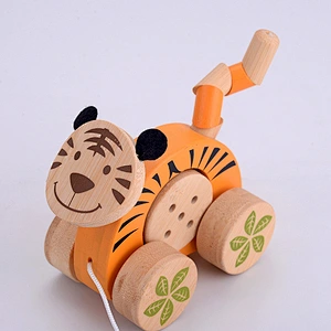Customize preschool wooden animal car toy for kids W05B180