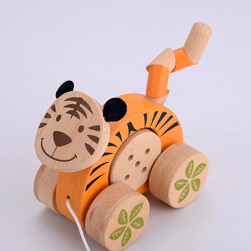 Customize preschool wooden animal car toy for kids W05B180
