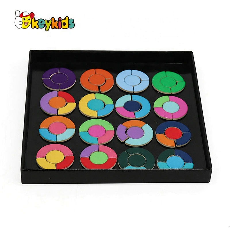 2021 Hot selling 64 pcs educational wooden shape puzzles for toddlers W14A256