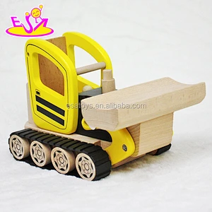 New hottest intelligent mini wooden toy bulldozer for kids attraction W04A292