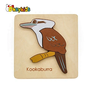 2020 Customize preschool wooden kookaburra puzzle for kids W14D118