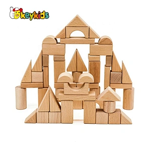 2019 Top sale 55 pieces preschool educational wooden baby blocks or wholesale W13A176