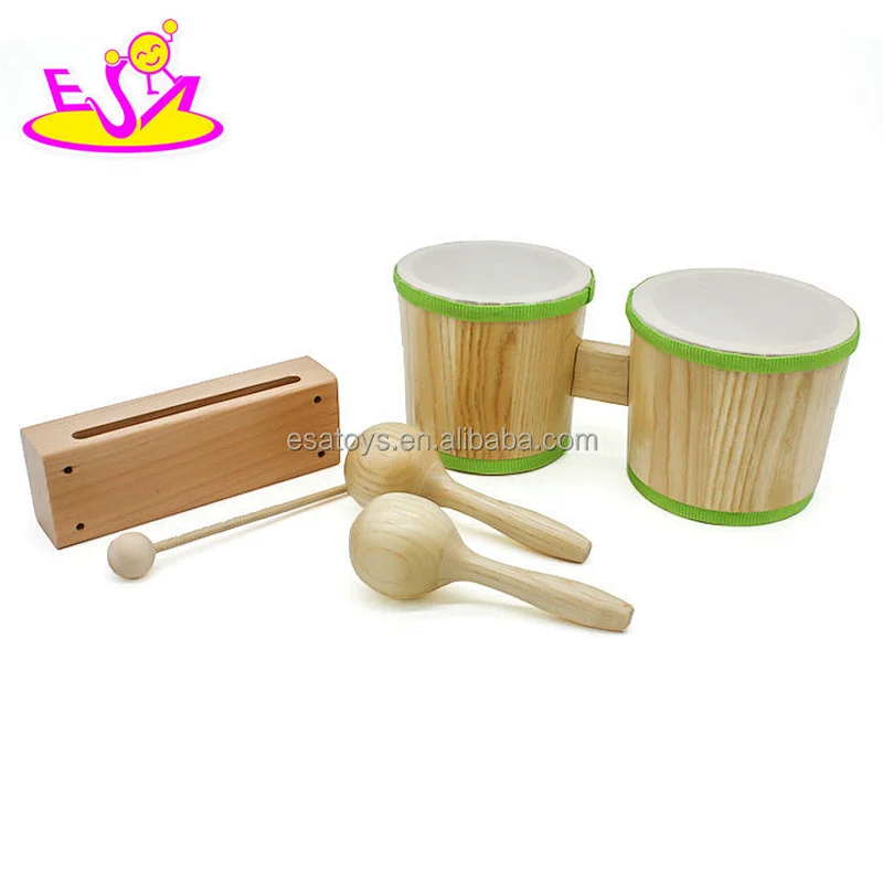 New hottest music toys wooden baby drum kit for education W07A075