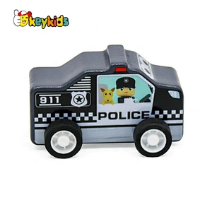 Customize small wooden police car for children W04A474