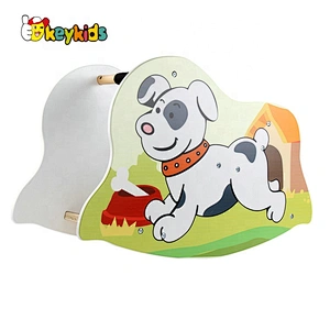 High quality kids wooden lion rocking horse for wholesale W16D128
