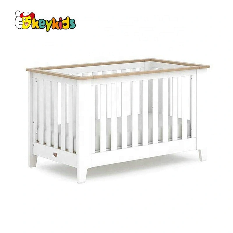 high quality modern wooden white baby crib for wholesale W08E033