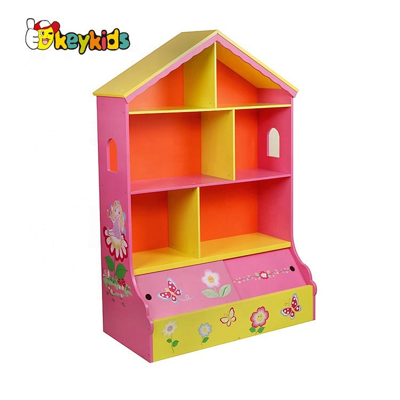 Customize dollhouse wooden kids bookcase for wholesale W08C317