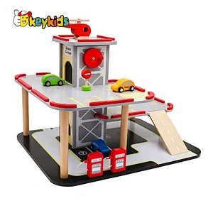 New arrival educational play set wooden parking garage toy for children W04B076