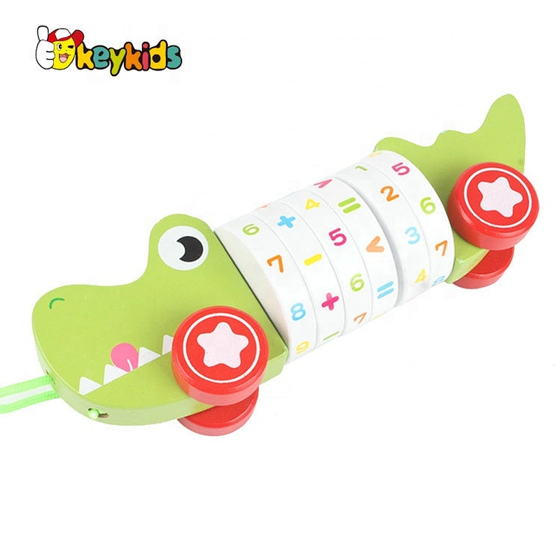 2020 New design baby wooden pull along car for preschool W05B192