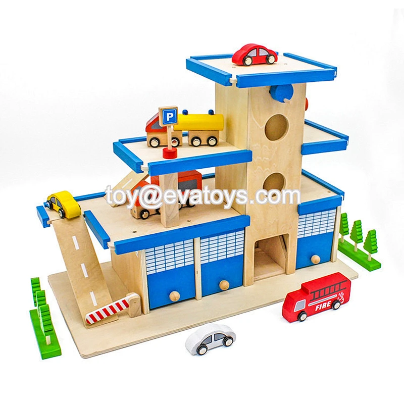 brand new children wooden car park toy for wholesale W04B029