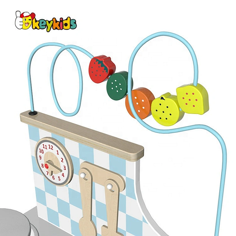 New design mini pretend play wooden tabletop kitchen toy for children W10C638