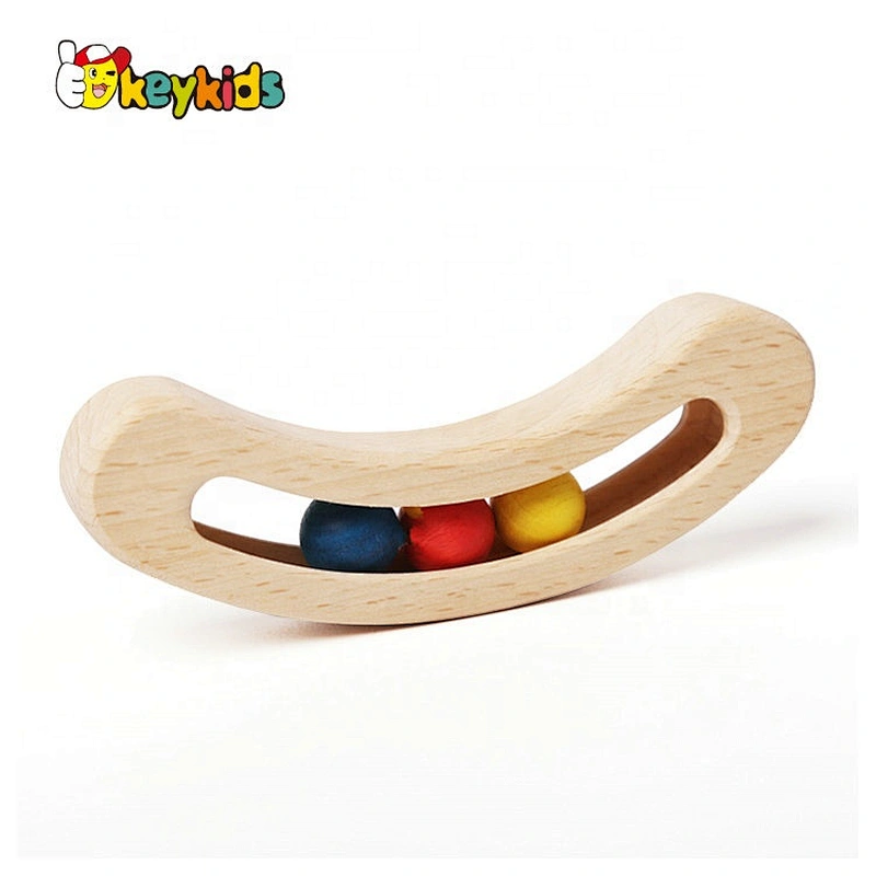 wholesale cheap baby musical wooden hand bell toy with balls W07I171