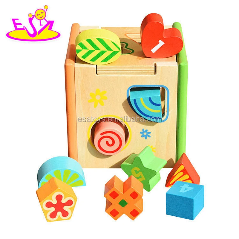 New hottest four in one educational toy wooden spin top for kids W01B077