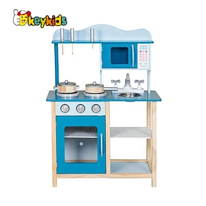 Hot selling children pretend role play wood kids kitchen play set for wholesale W10C404C