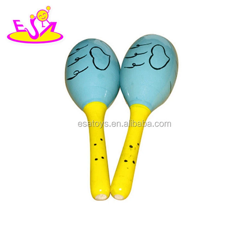 Hot sale kid musical wooden maracas sound for wholesale W07I054