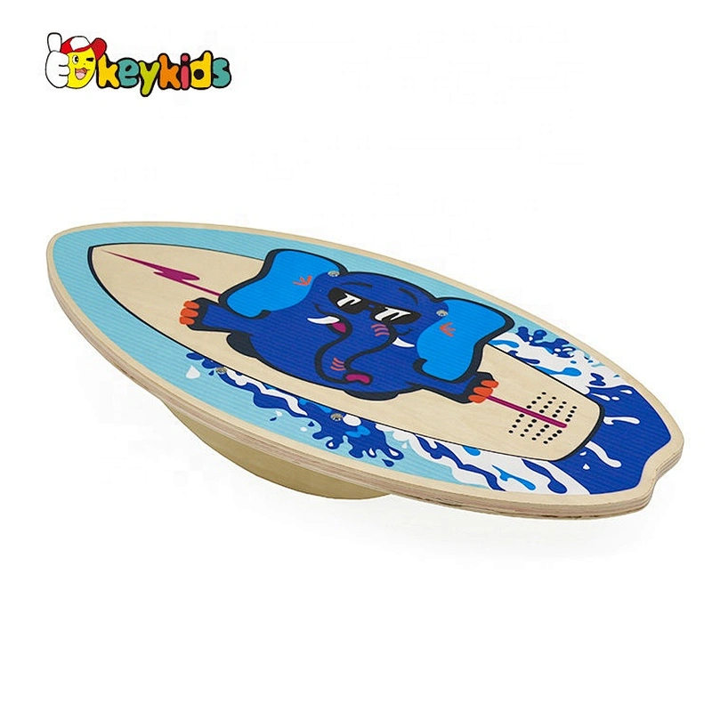 Customizable Cartoon Wooden Rocker Balance Board For Kids W01D044