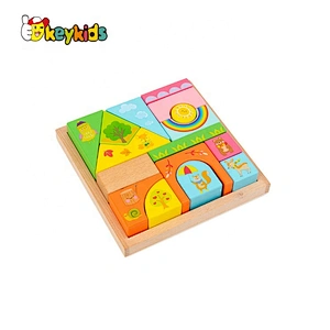 2021 Montessori educational natural wooden number block toy for kids W12E094