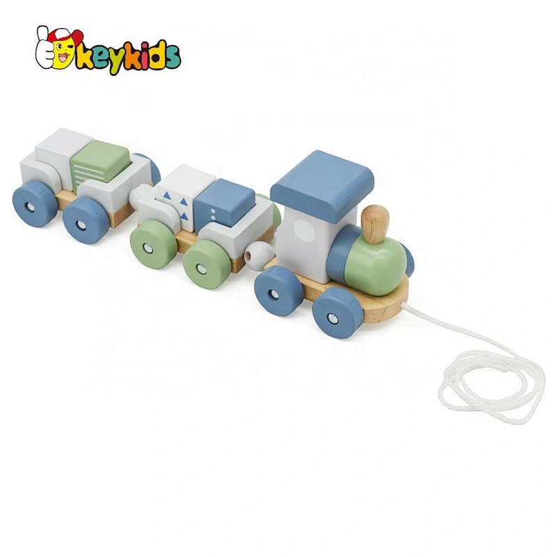 2021 New released educational wooden stacking train for kids W04A528