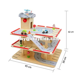 2020 New arrival mini wooden toy parking garage for children W04B083