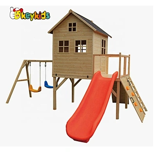Most popular custom kids outdoor wooden house garden cottage for playing W01D083