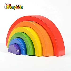 High Quality Educational Wooden Rainbow Stacking Blocks For Kids W13D230