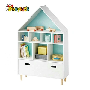 2020 Hot sale kids pink wooden bookcase with toy storage W08C294B