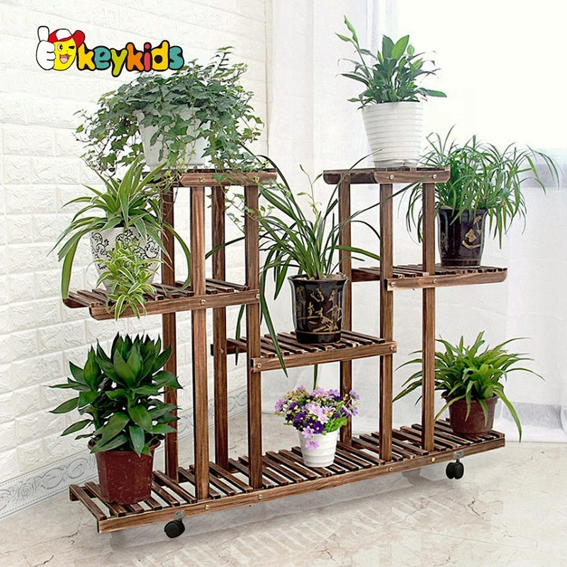 wholesale white wooden ladder plant stand for indoor outdoor W08H112B