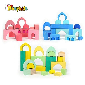 2021 Customize colorful educational wooden building blocks for toddlers W13A245